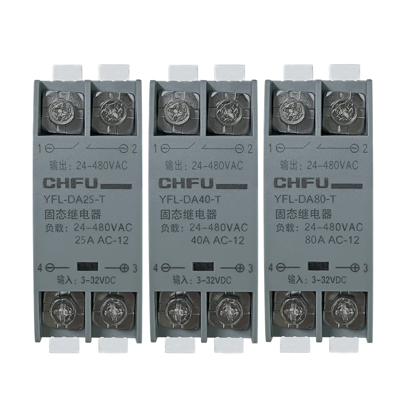 Solid State Relay 10A 25A 40A 60A 80A 100A 120A Din Rail Relay With Radiator SSR Single Phase AC-AC DC-DC