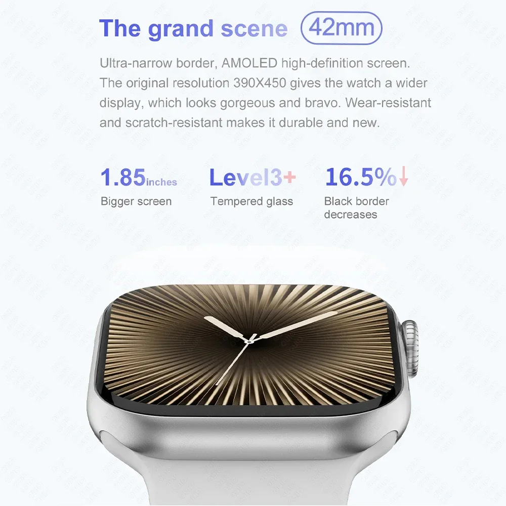 Новые DT Watch X Mini Smart Watch 3D Menu Video TWS AI Голосовой компас Спорт Тест здоровья Музыка 1,85 дюйма AMOLED Женские умные часы