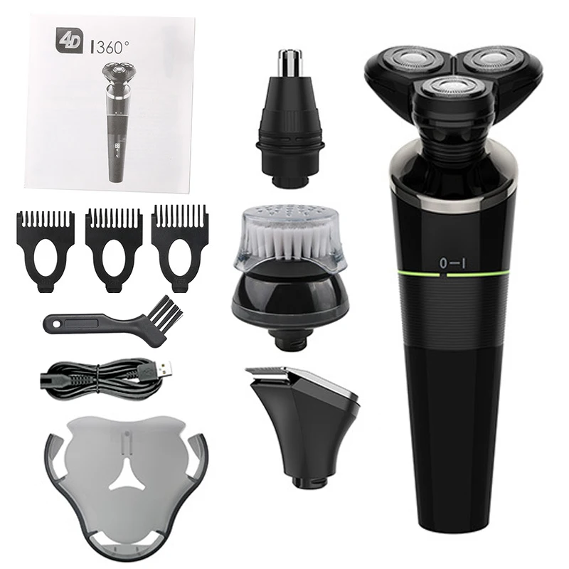 

Men's Electric Shaver USB Rechargeable Floating Shaving Machine Waterproof Beard Trimmer Face Clear Clipper Razor For Men