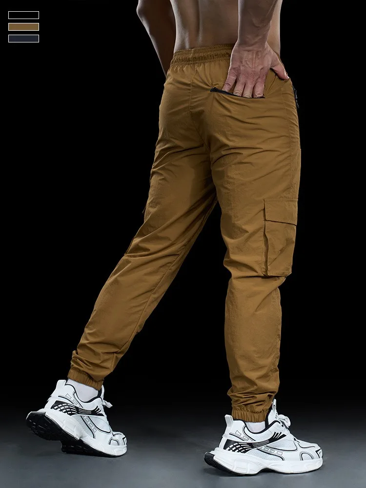 

Men Running Pants Training Trousers Jogging Hiking Fitness Gym Waterproof Outdoors Climbing Zipper Pocket Streetwears Sport 666