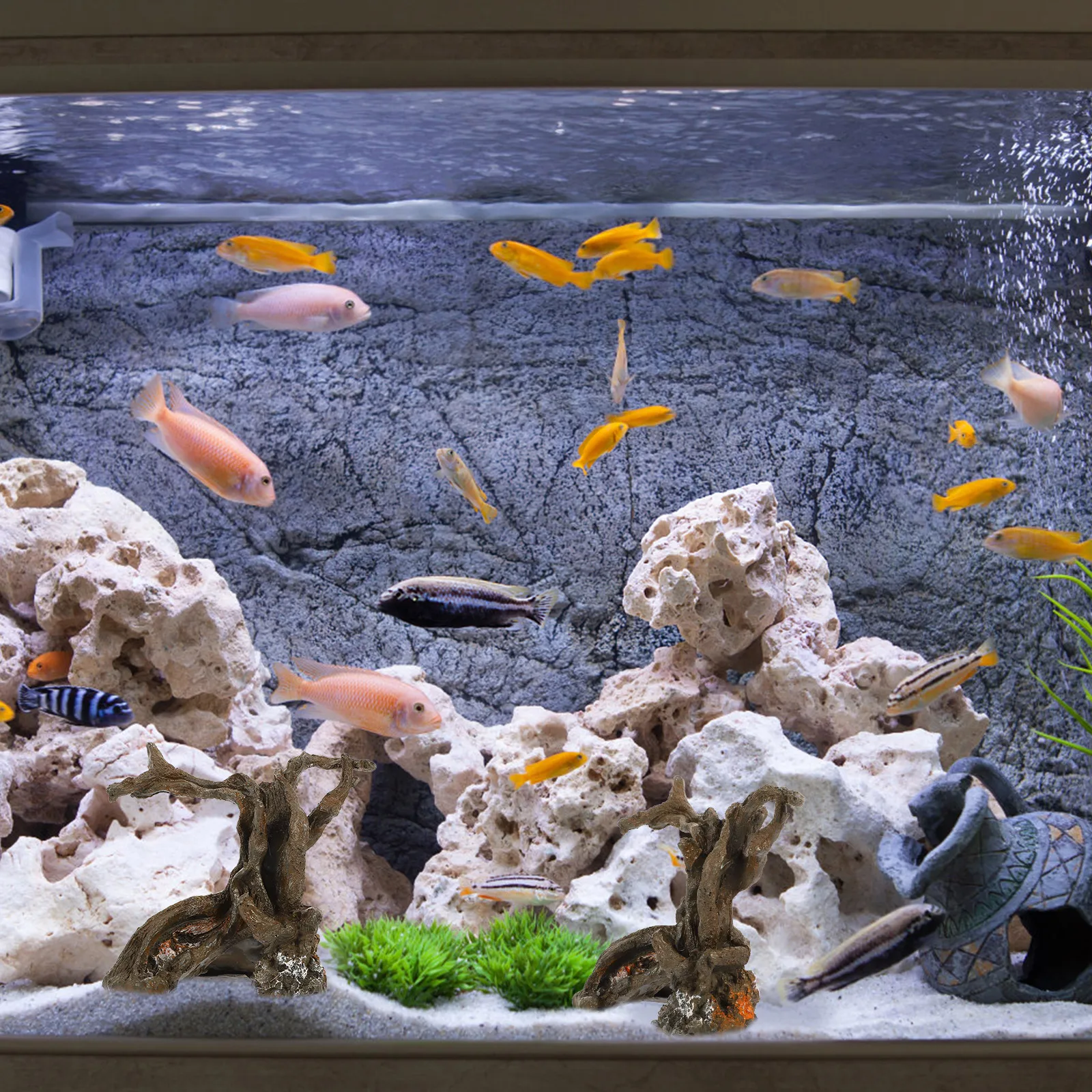 

Aquarium Tree Root Resin Craft Brown Lifelike Driftwood Underwater Fish Tank Decor Landscape Ornament Aquarium Decor