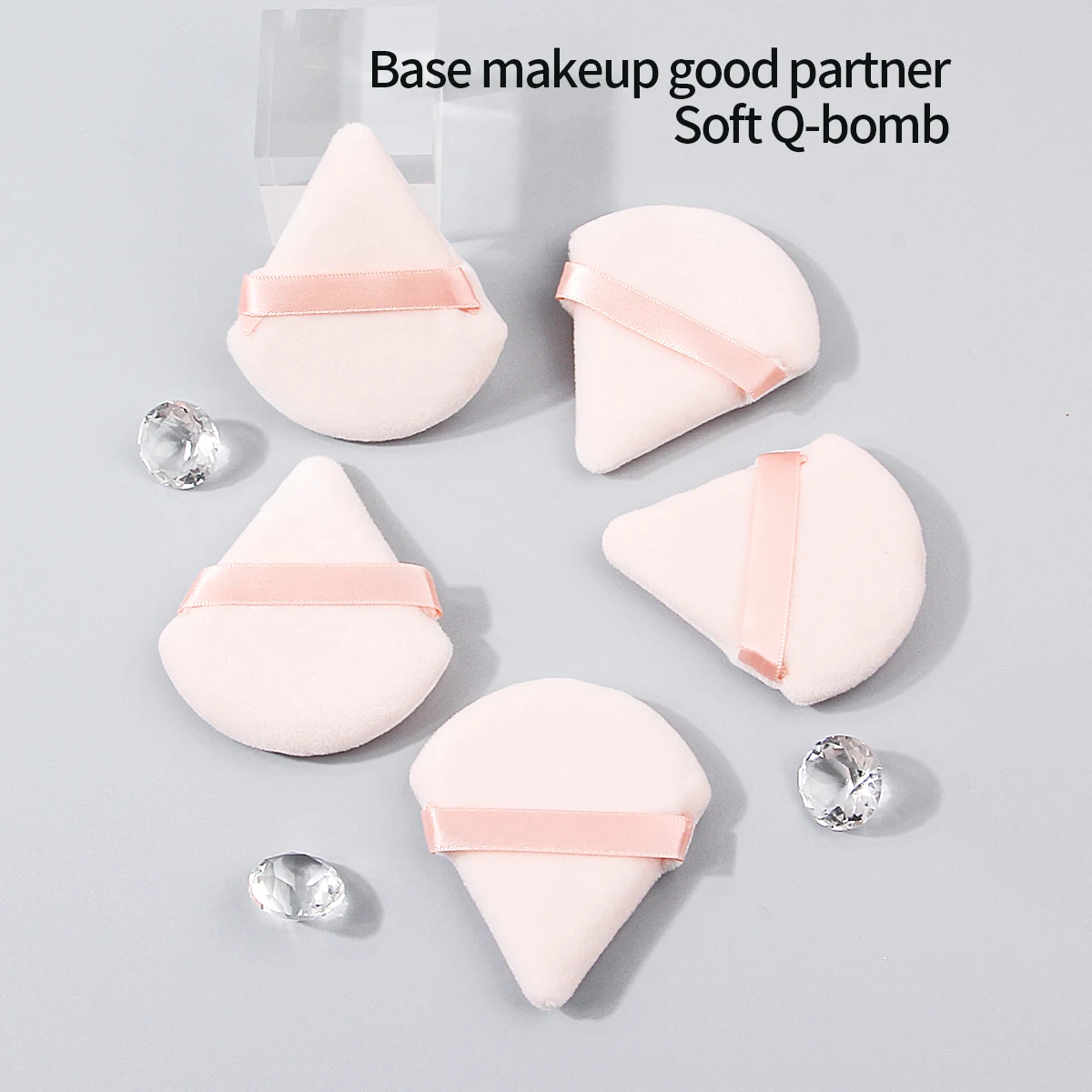 5 peças secas e molhadas de dupla finalidade, pó triangular de maquiagem em pó antiaderente de dupla face, ferramenta de maquiagem facial portátil