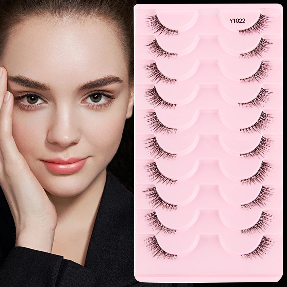 YSDO Half Eey Lashes 3/5/10 Pairs Soft False Eyelashes Faux 3D Mink Lashes Volume Fluffy Cat Eye Eyelash Extension Makeup Tool