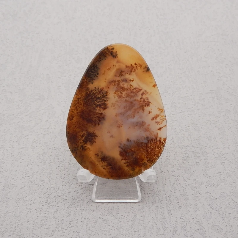 Natural Gemstone Dendritic Agate Cabochon,DIY Jewelry Making Pendant Accessories Free Drilling 53x39x2mm 6g