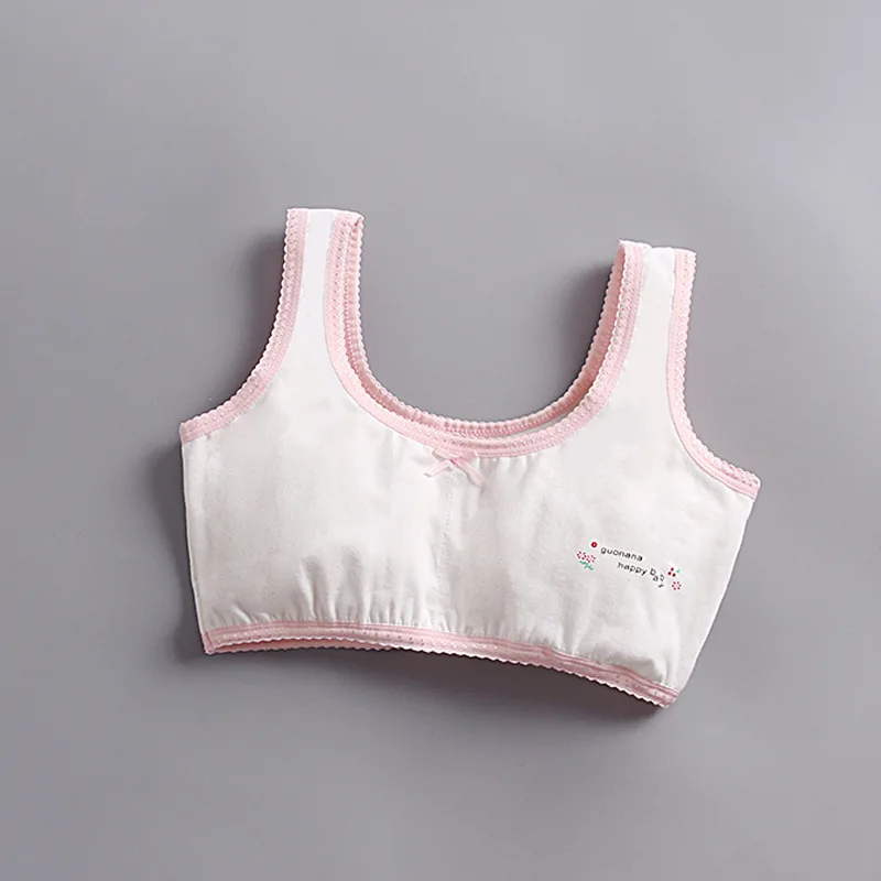 Girls' Strawberry Thick-Strap Tank Top – Children's Summer Cotton Breathable Tank Top,Pink and White Floral Design