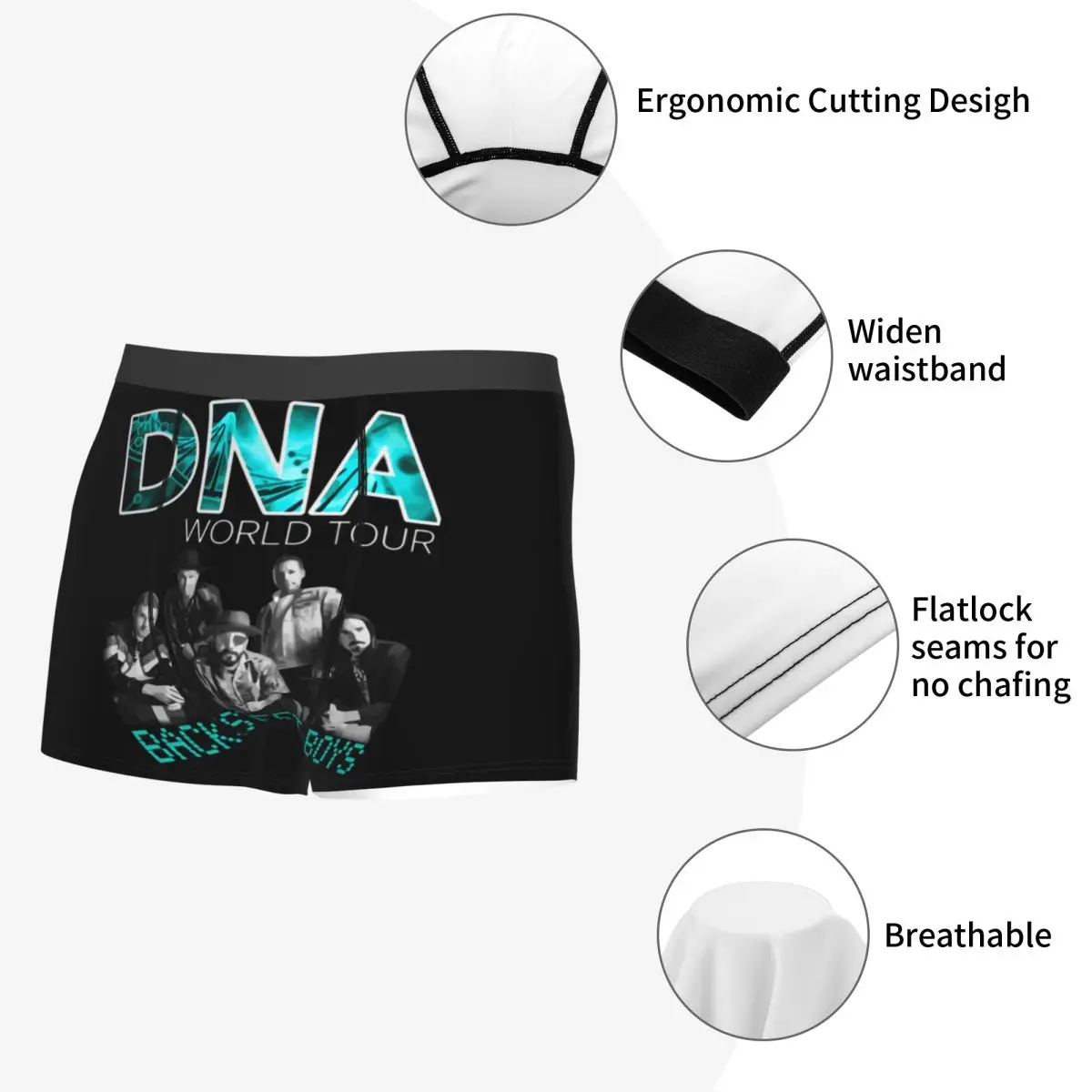 Custom Backstreets Pop Music Boys Underwear Men Breathbale Boxer Briefs - view 4