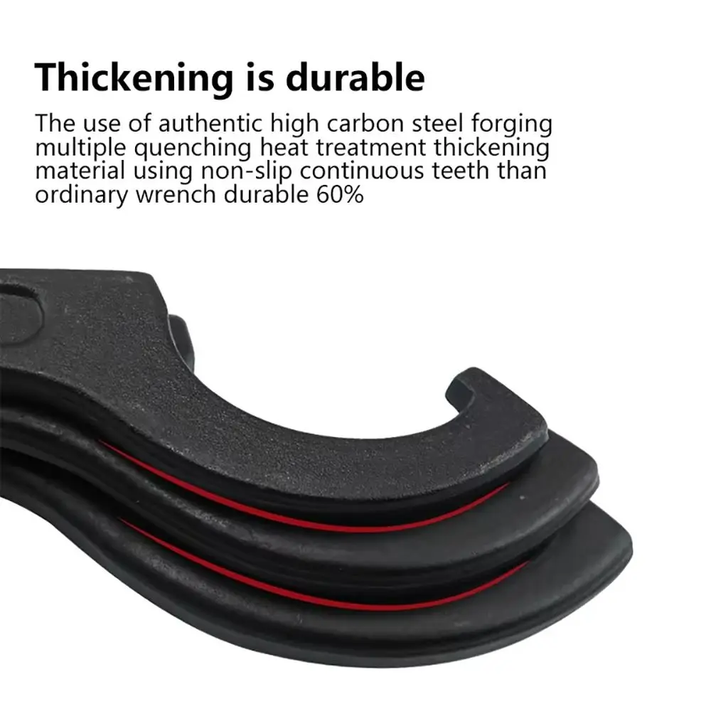 1Pcs Durable 22-110mm Coil Wrench Steel Pre Load Hook Spiral Spanner Tool Universal C Spanner for Water Meter Cover
