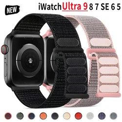 Correa de nailon para Apple Watch, pulsera elástica ajustable de 49mm, 45mm, 44mm, 41mm, 40mm, 42mm, 38mm, Ultra iWatch Series 3, 4, 5, SE 678