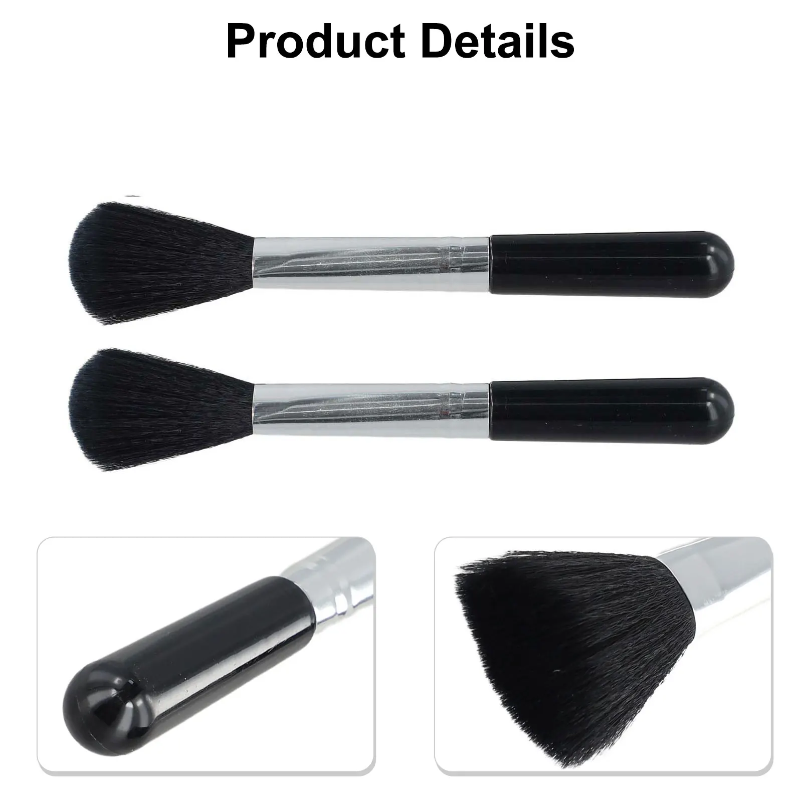 2pcs Soft Anti-Static Dusting Brush For Hobby Models Static Eliminating Cleaning Tool With Cloth-Like Bristles Black