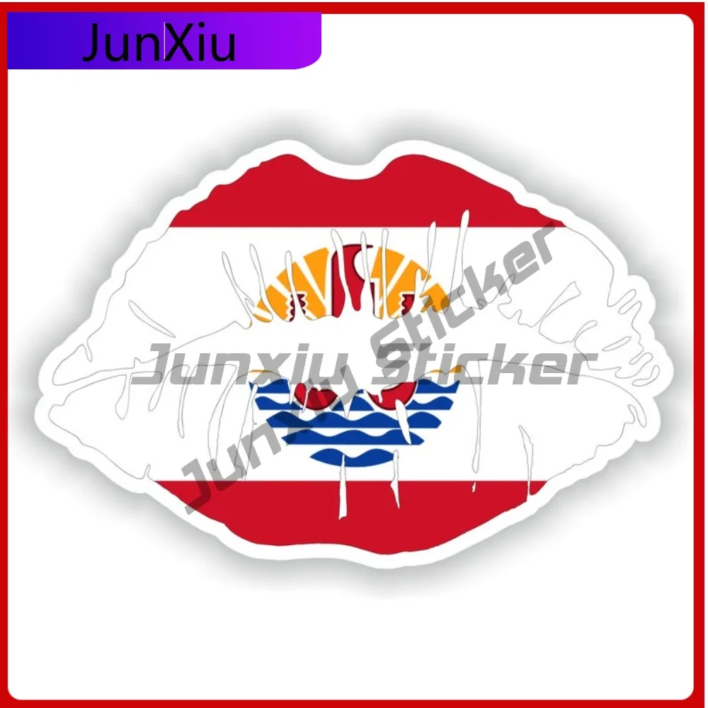 With National Emblem Detail Tahiti Lips Flag Trendy Vehicle Body Decoration Commonly Used On Bumpers Rear Windows And