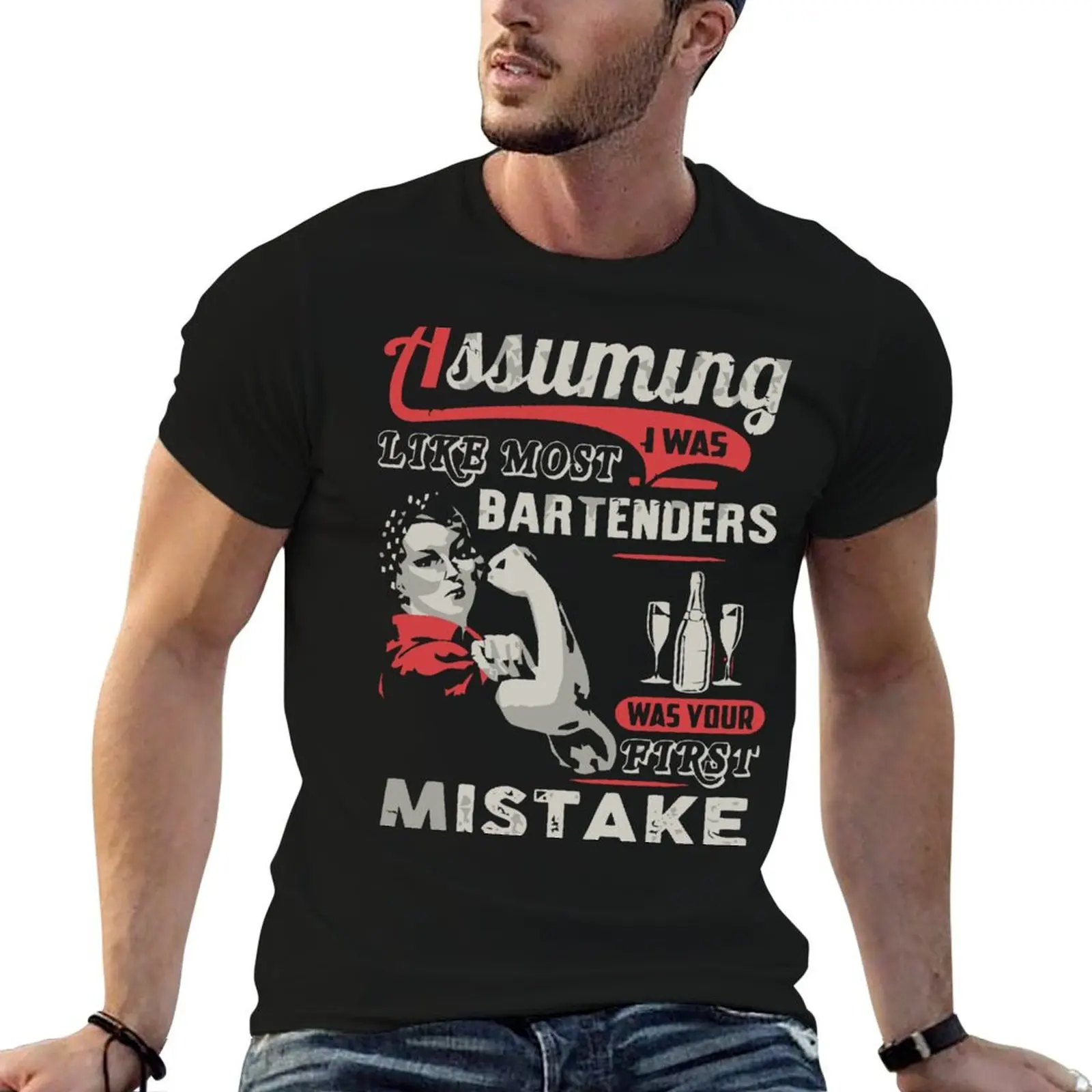 

shirt Funny T-Shirt t shirts t bartender quality man high shirts cotton summer