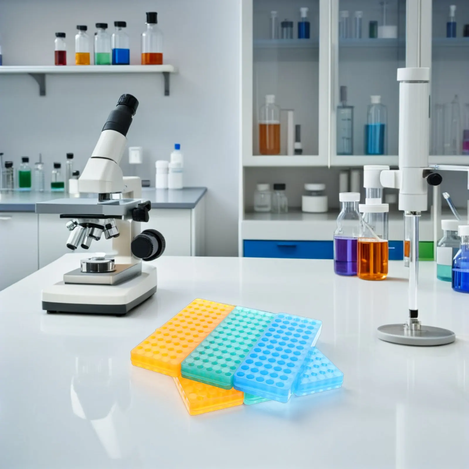 6Pcs Microcentrifuge Tube Rack 60 Holes Organizer Efficient Sample Management Space Saving Lab Equipment Test Tube Holder Rack