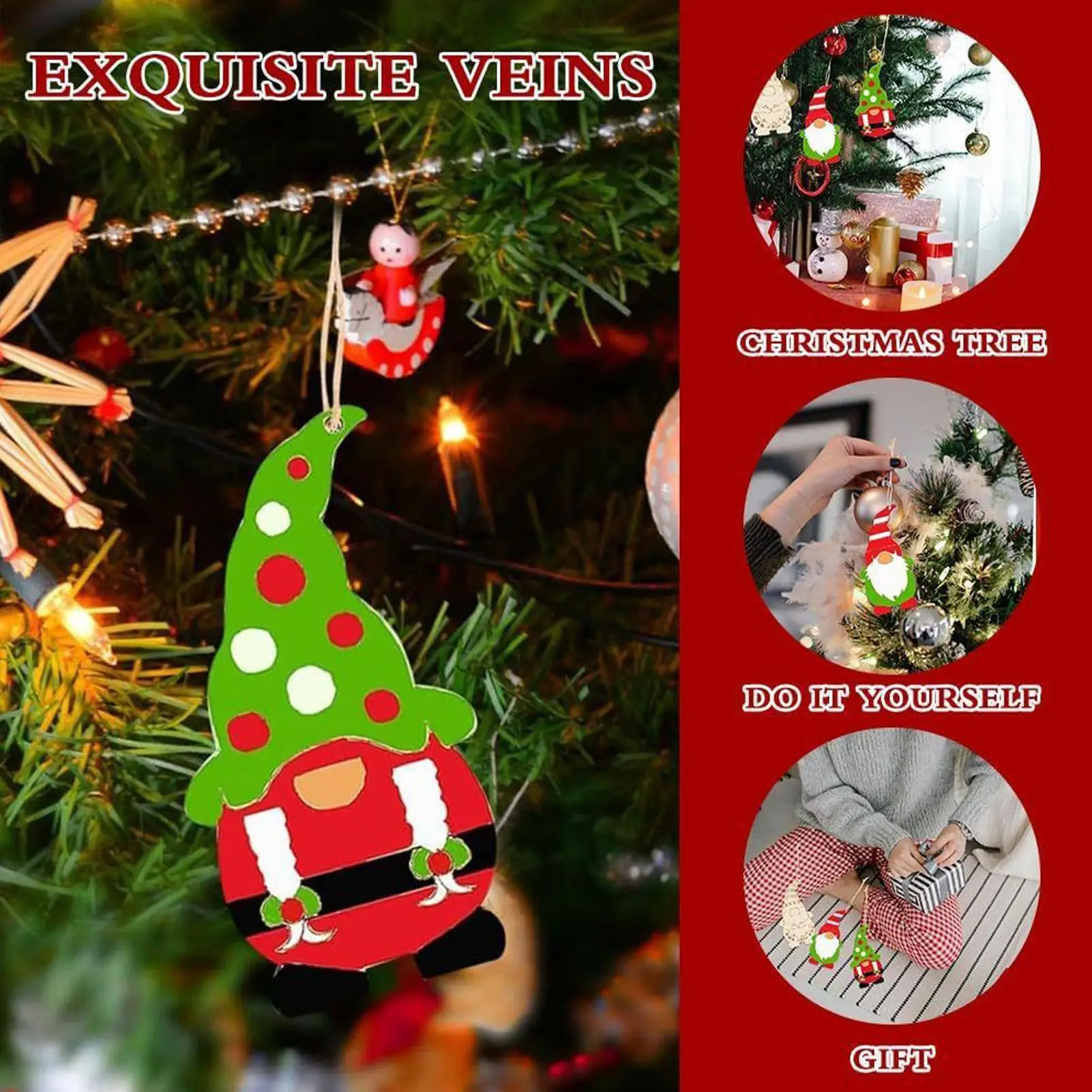 

Unfinished Wooden Christmas Ornaments Christmas Pendants To Paint Kit Wooden Paintable Pendant Ornament For Winter Decorations