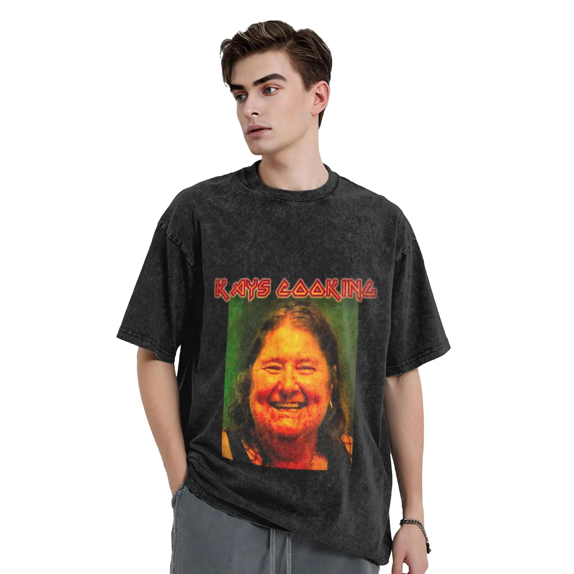 KAYS COOKING Classic Chic A T-Shirt Oversized Short Sleeve Men's Women's Cotton Tees Tops