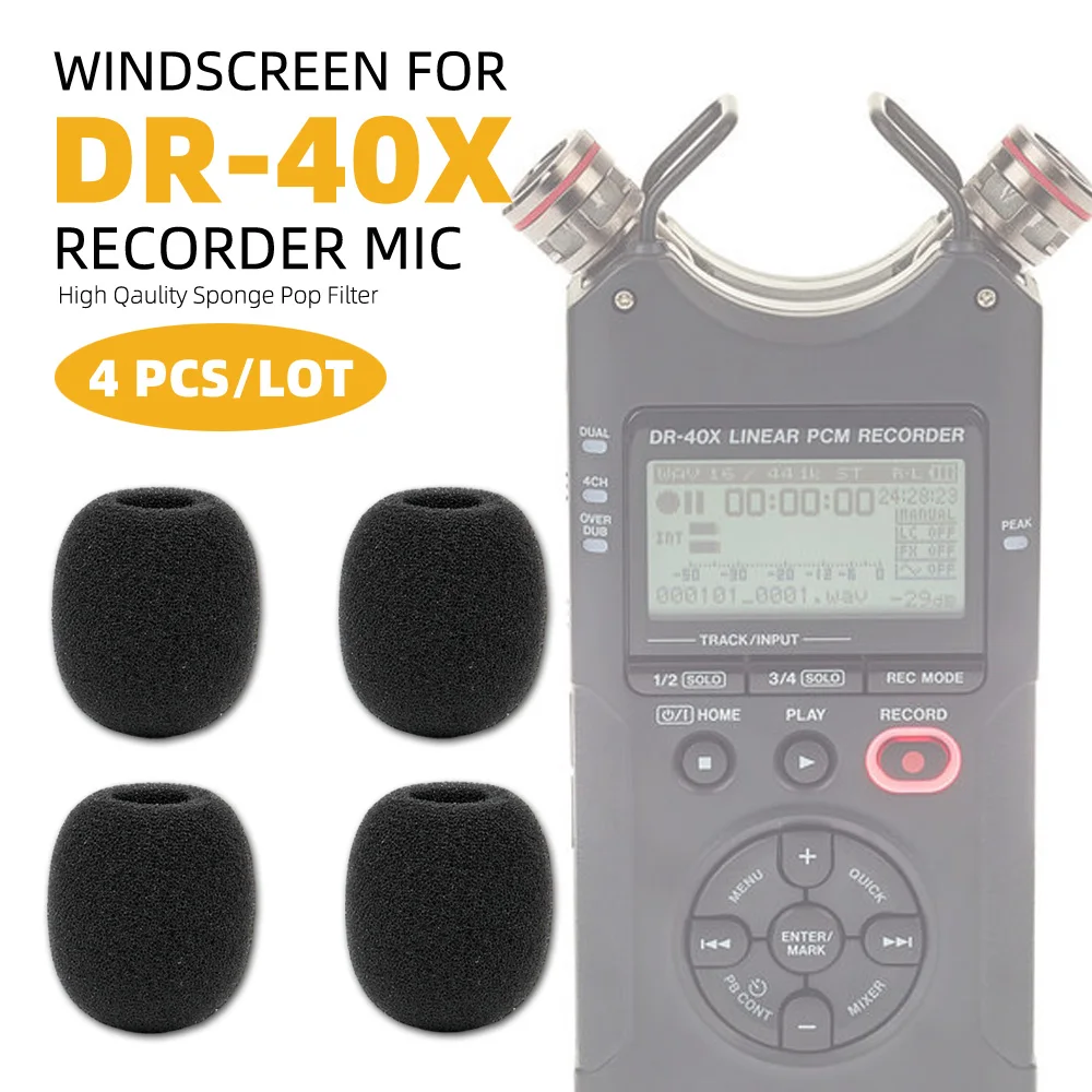 For TASCAM DR40 DR40X DR-40 DR-40X DR 40 X Recorder Microphone Windscreen Foam Pop Filter Windshield Sponge Mic Windproof Cover