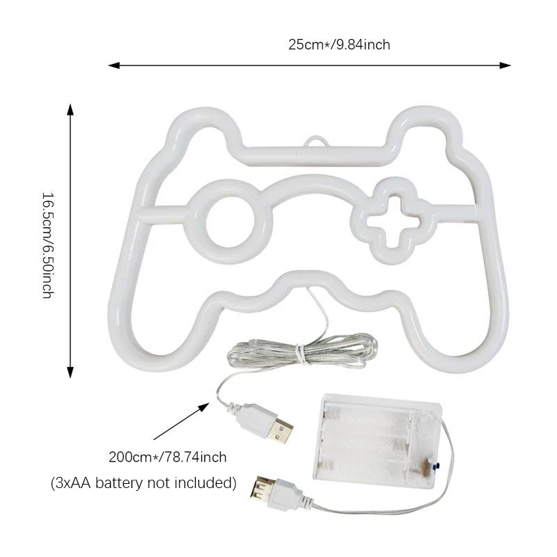 LED أضواء النيون USB مقبض اللعبة مصباح النيون شعار أضواء الجدار لقضاء عطلة هدية لعبة الحفلات E-الرياضة غرفة التخييم ديكور المنزل