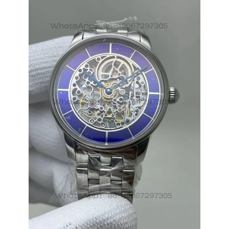 Enamel Bezel, Fully Hollow Engraved Manual Mechanical Watch