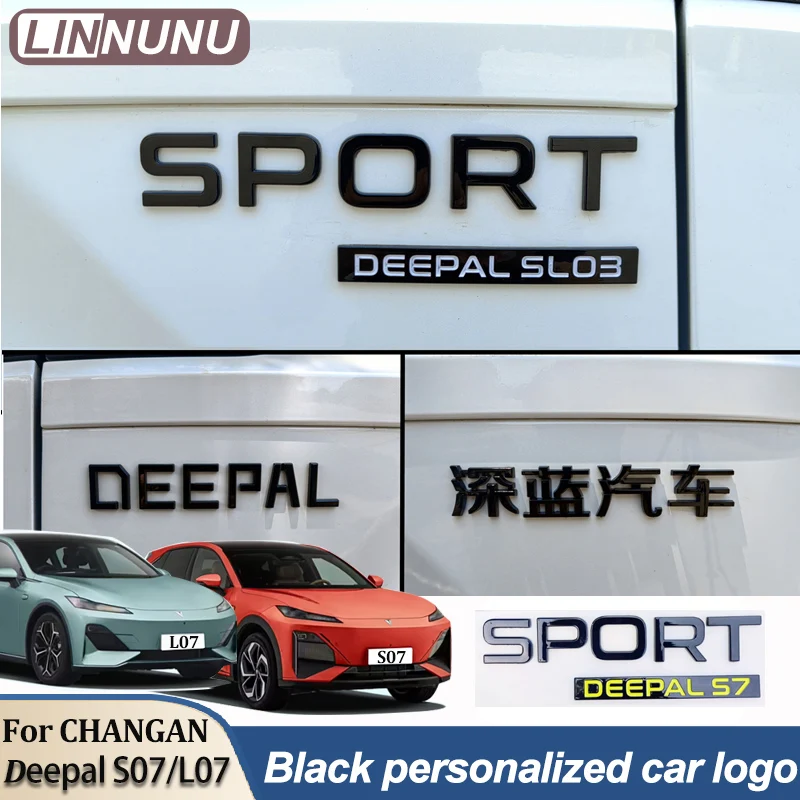 Linnunu Fit for Deepal S07 L07 Sl03 Car Logo Personalized Black Emblem Car Rear Car Logo Modification Car Decoration Car Sticker Deepal Special Car Logo Abs Material