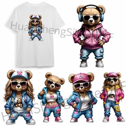 Beauty Girl Teddy Bear ips Fashion Iron Patch Clothing T-Shirt DIY Hoodie Jacket Sticker DTF Patch Clothes Hot Paste Paper