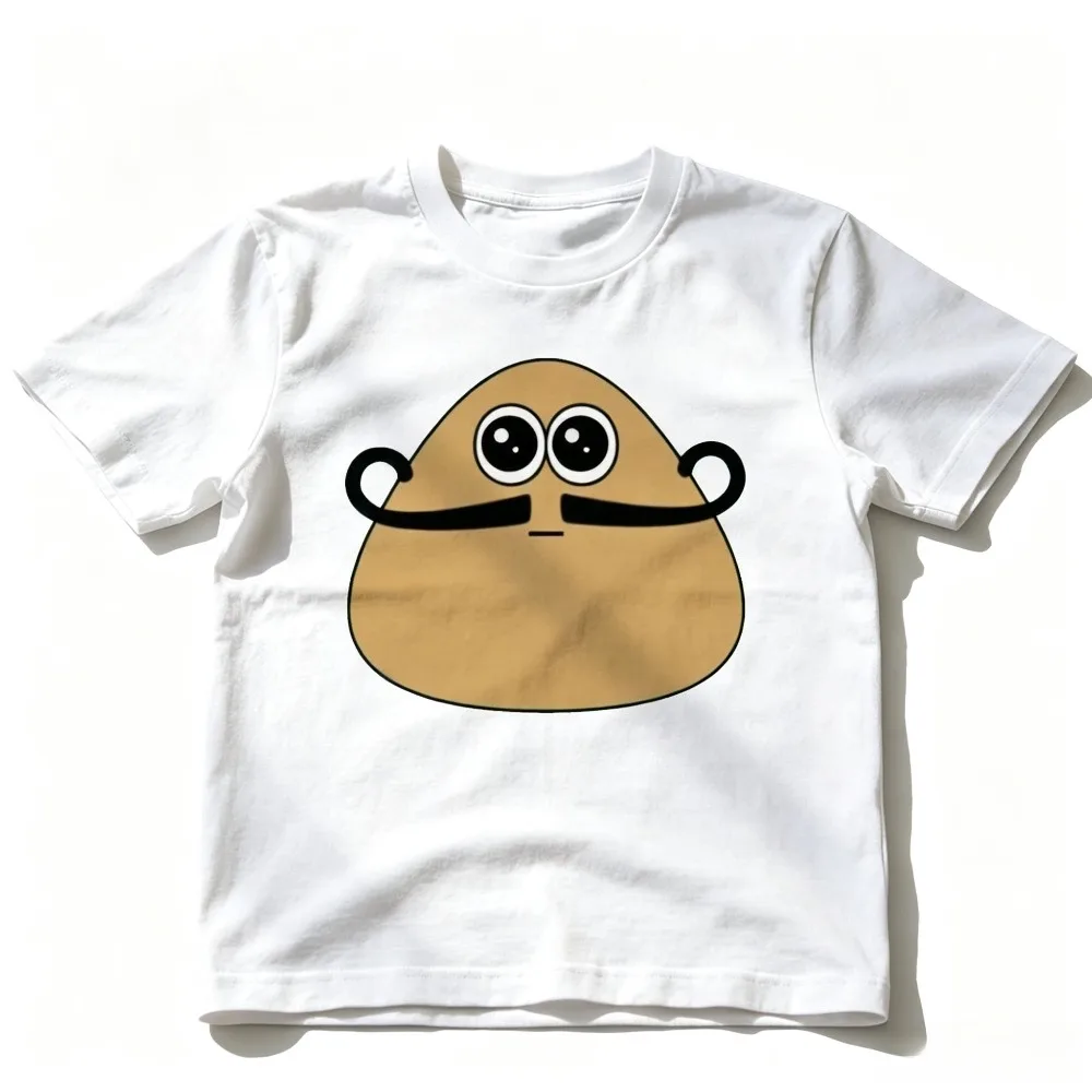 Funny Mustache Round Cartoon Character Graphic Print Men T Shirt Cute Novelty Harajuku Casual Daily Streetwear Short Sleeve Top
