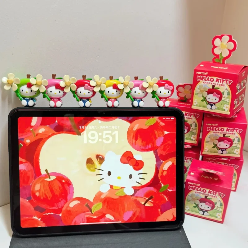 

Sanrio Genuine Hello Kitty Wind Flower Series Wind Mill Bean Model 12pcs Of 1 Set Mini Ornament Desktop Hellokitty Collectibles