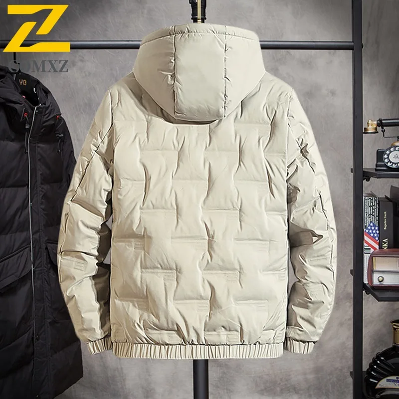 COMXZ Puffer Jacket Warm  Windproof Stand Collar Travel Parker Coat Snowy Versatile Cold-Resistant Winter Jacket Men's Clothing