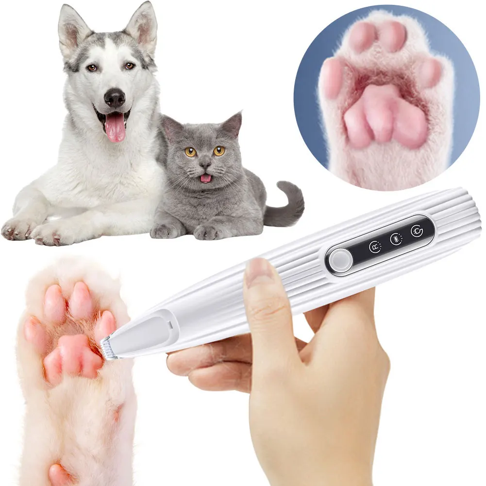 

Cat Paw Trimmer Cat Clippers USB Rechargeable Hair Trimmer with Light Cat Trimmer LED Display for Pet's Hair Around Paws