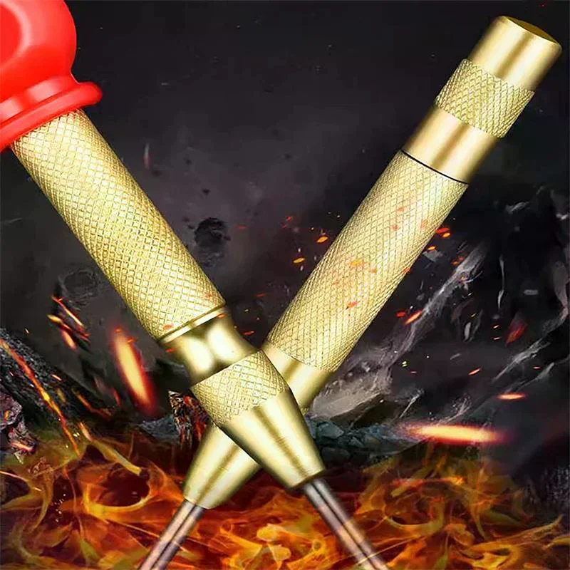 /TPz/Drilling Metal Steel Automatic Center Punch Woodworker Firing Pin Puncher Holes Window Breaker Spring Loaded Dent Mark Han