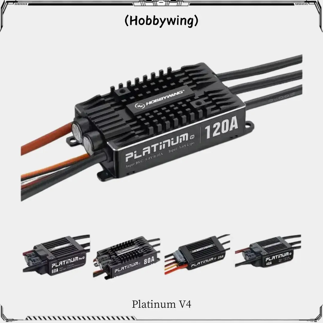 Hobbywing Platinum V4 25A 40A 60A 80A 120A Brushless ESC Electronic Speed Controller 3-6S Lipo Built-in BEC For RC Airplane