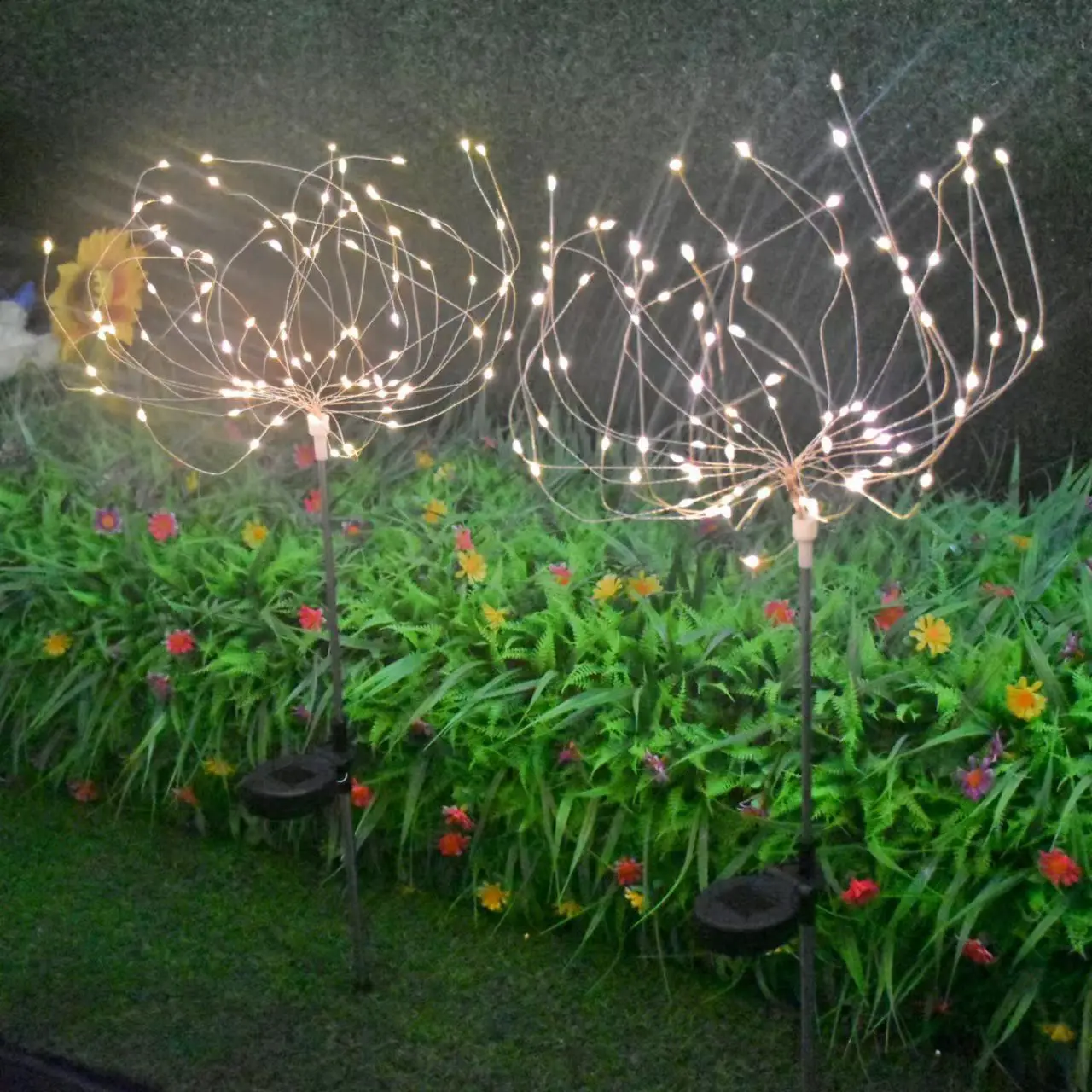 Solar LED Flash String Lights Waterproof Outdoor Dandelion Fairy Garden Landscape Lawn Decor