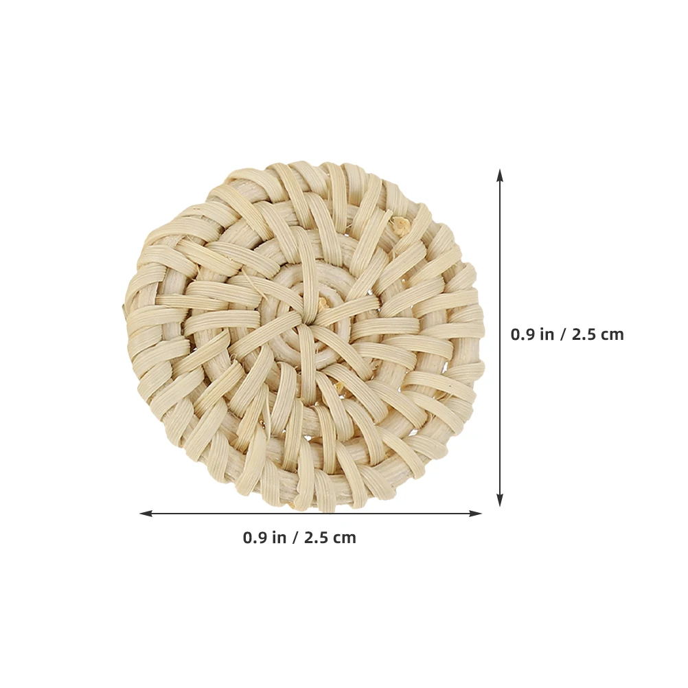 

5pcs Braided Disc Charms Pendant Rattan Woven Charm For Diy Beige 2 5cm DIY Jewelry Craft Jewelry Rattan Disc Charm Decor