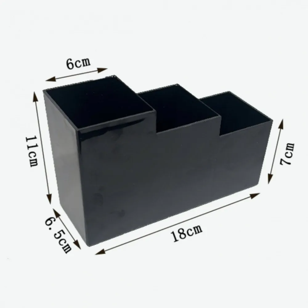 Multi-functional Plastic Makeup Brush Holder Black Desktop Organizer Pen Container School Office