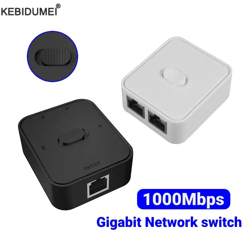 1000Mbps RJ45 Splitter 1 to 2 Ethernet Adapter Internet Network Cable Extender RJ45 Connector for PC Laptop TV Box Router