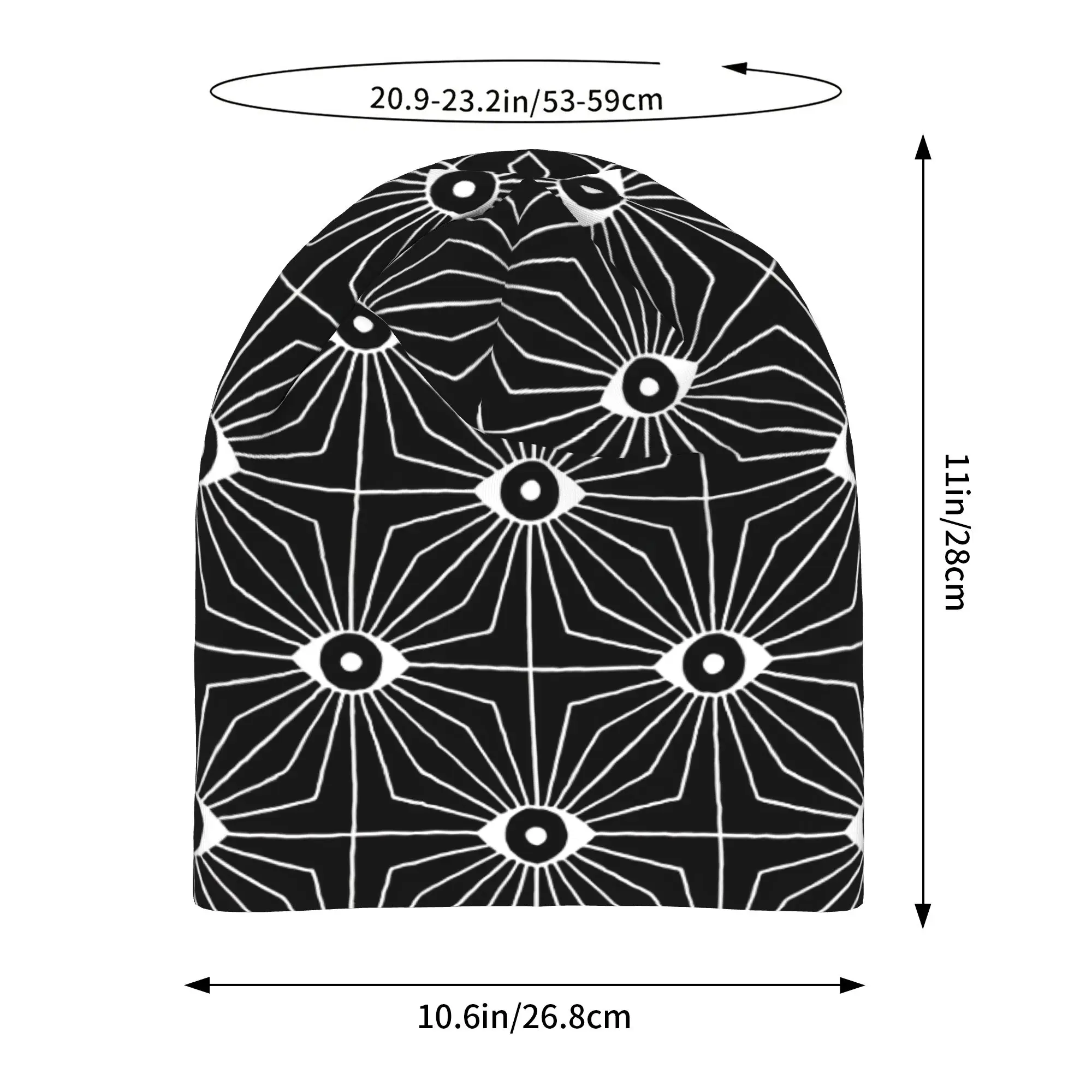 Autumn Styles Bonnet  Men Women's Thin Hat Electric Eyes Black And White Summer Cap Hip Hop Skullies Beanies Caps