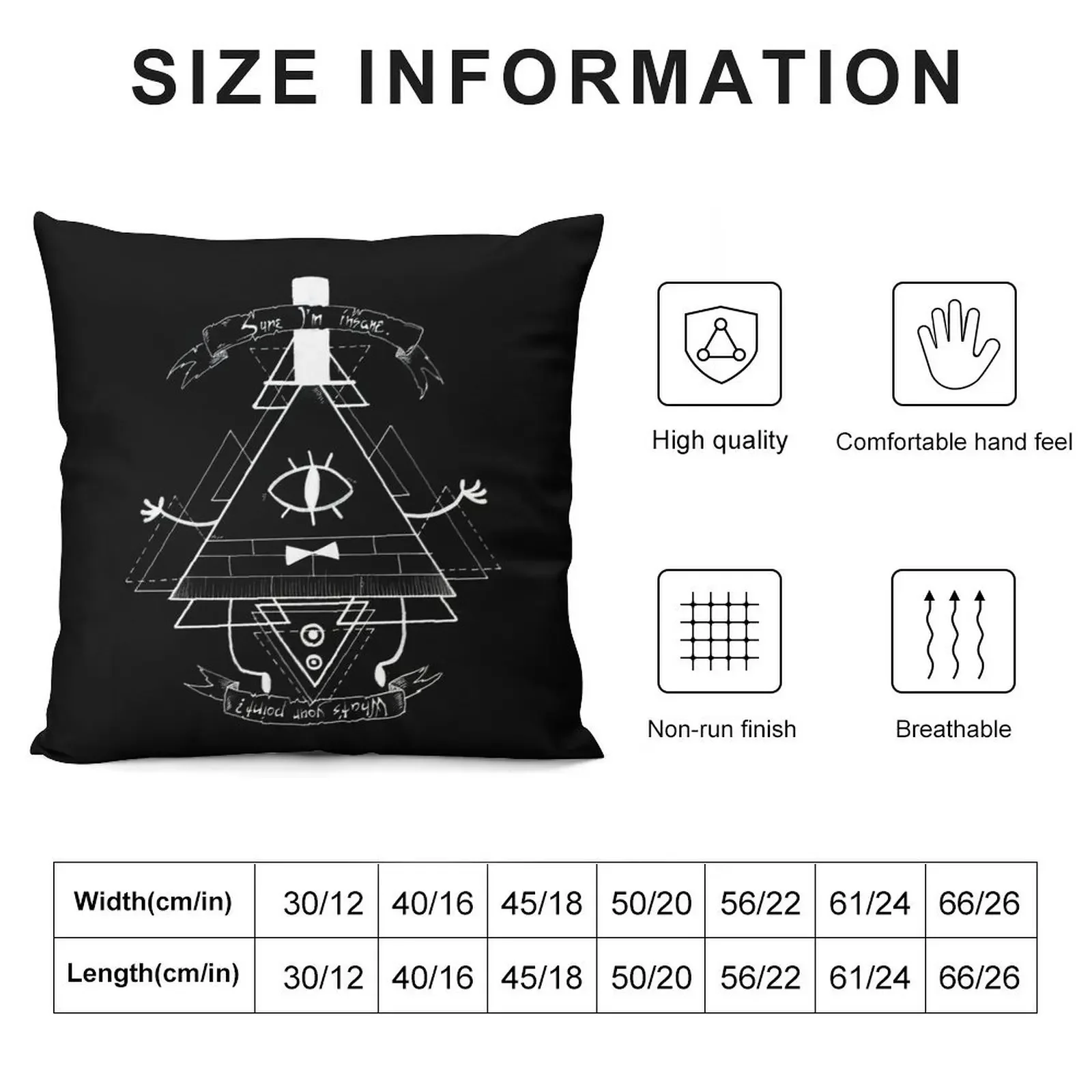 Bill Cipher (black) Throw Pillow pillows decor home Decorative Cushions For Luxury Sofa Pillow Cover pillow