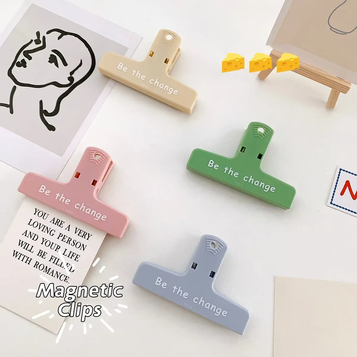 

Vibrant Plastic Dopamine Clips Positive Affirmation Stationery for Journals,Planners,and Inspiration Boards - Colorful,Anti-Slip