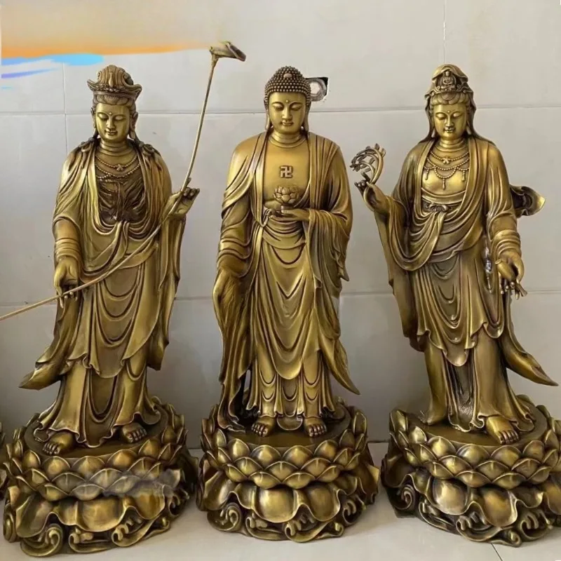 The general trend is to Bodhisattva Guanyin bronze statue ornament to worship Buddha copper Liu