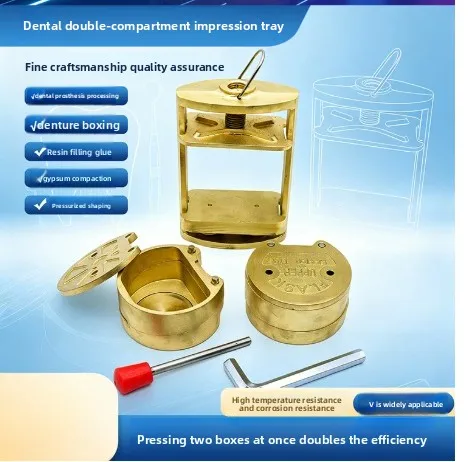 American Dental Flask Press, Double Layer Twin Cartridge Curing System, Screwless Clamp for Denture Processing Lab
