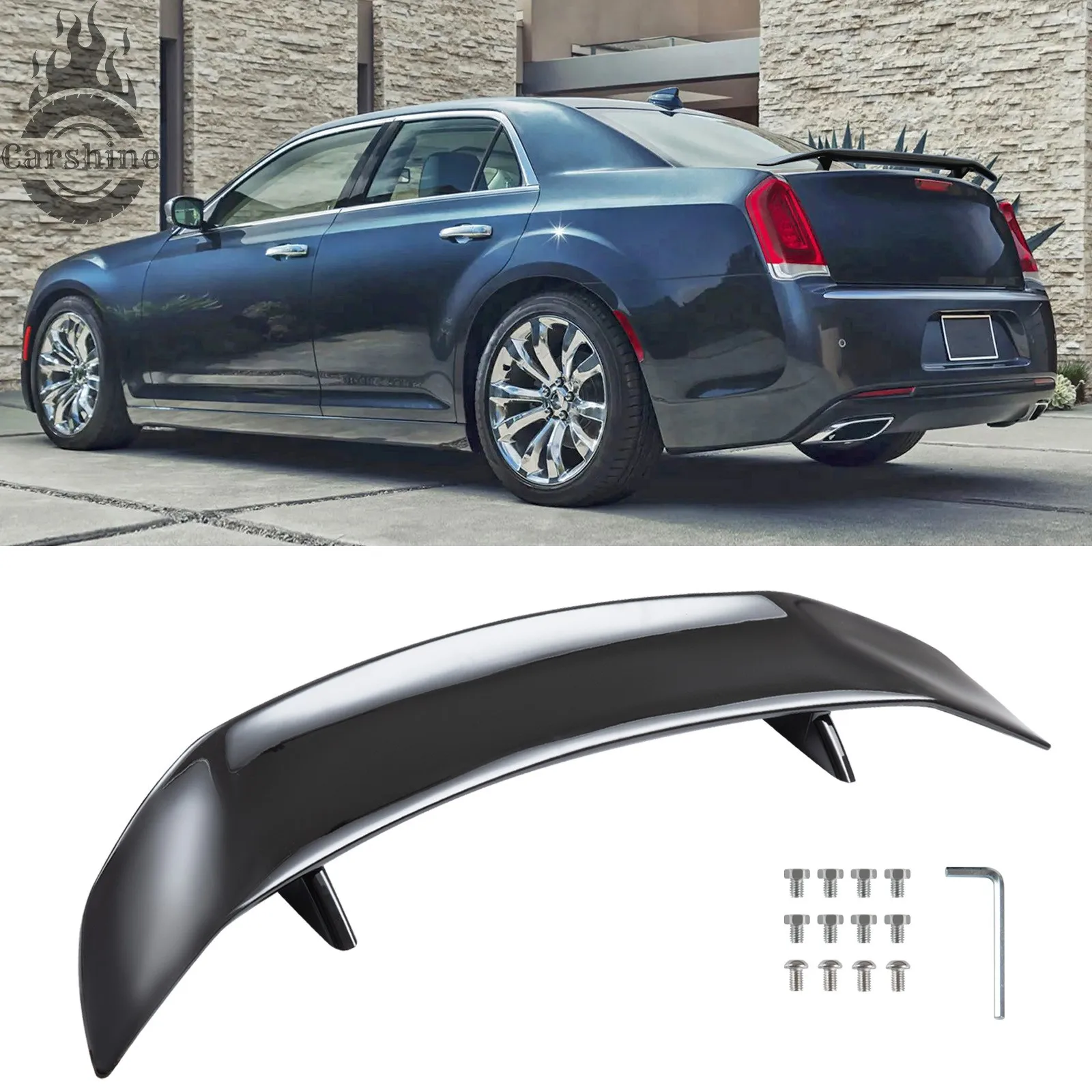 

For Chrysler 300 300C Sedan ABS Rear General Wing Spoiler Universal Glossy Black