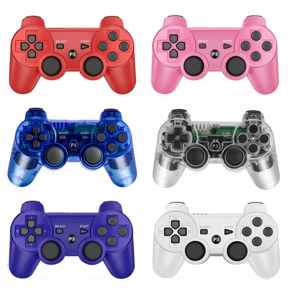 لوحات ألعاب لاسلكية تدعم بلوتوث لوحدة تحكم PS3 عصا التحكم المدمجة في الاهتزاز لملحقات Playstation 3 Control Joypad