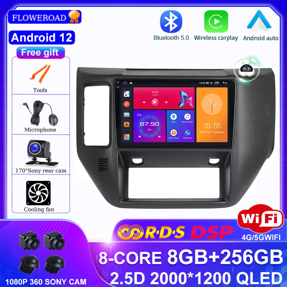 

2.5D Android 12 QLED Screen For Nissan Patrol V 5 Y61 LHD RHD 2004 - 2021 Car Radio Player Navigation carplay android auto GPS