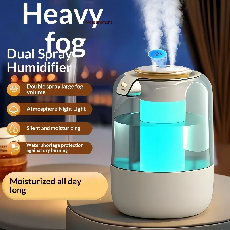 

Увлажнитель большой емкости, ультра тихий увлажнитель, дизайн с верхним заполнением и фильтром УФ-светового света, регулируемый увлажнитель с изменением цвета тумана