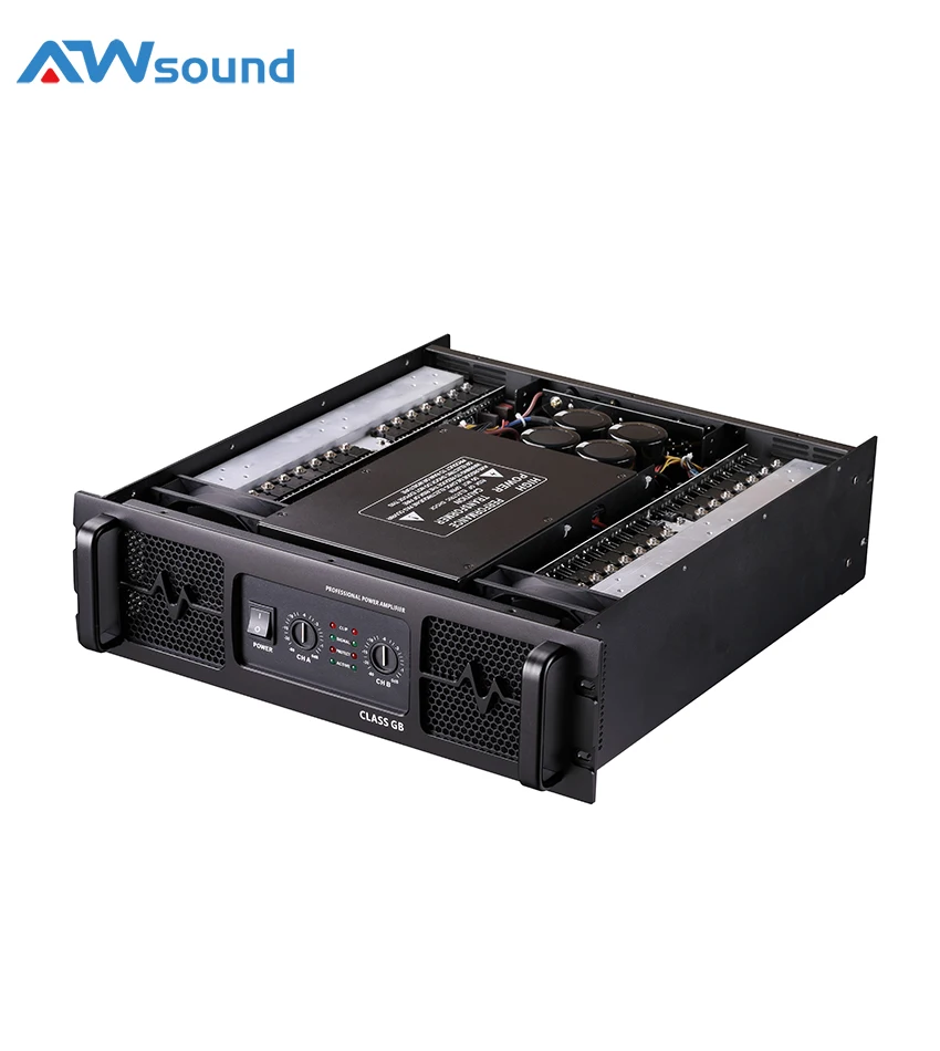 2025 NEW GB1000 Pro Audio Amplifier 3U Rack Class H 2x1000W Dual Channel Power Amp Power Amplifier