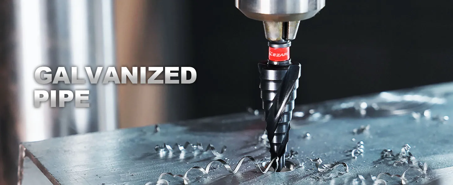 EZARC 4-20mm HSS Stufenbohrer M35 Kobalt AlTiN Beschichtet für Metall, Edelstahl, Aluminium, Kunststoff. 1/4-Zoll-Sechskantschaft – Detail 4