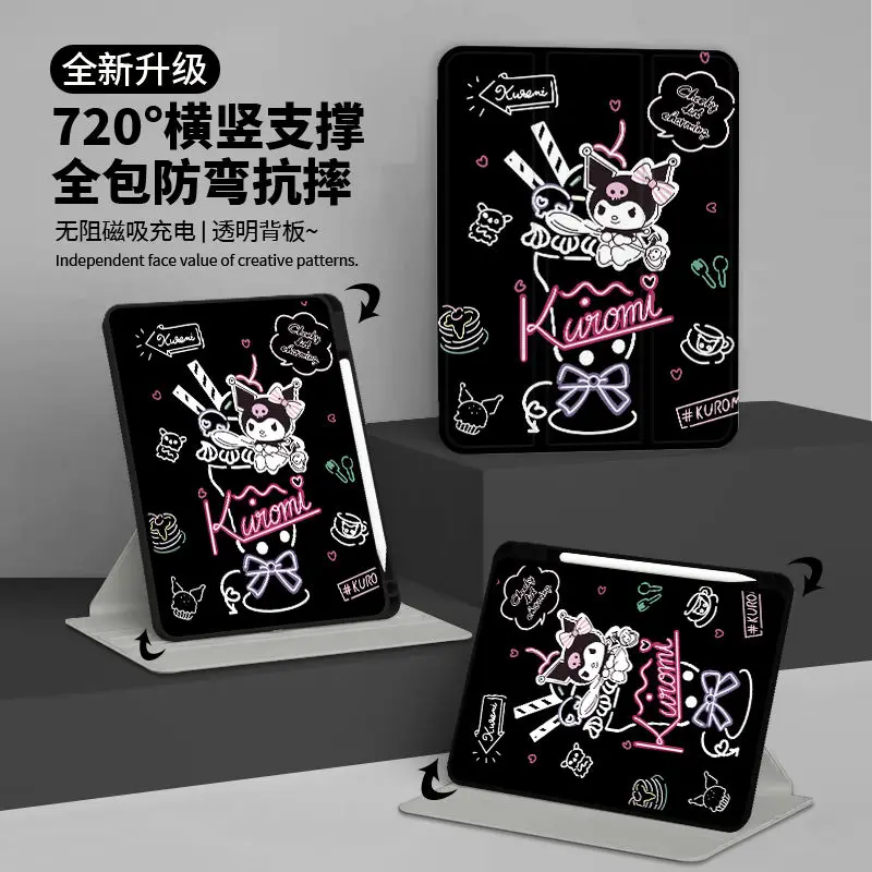 كورومي 720 ° حافظة دوارة لجهاز iPad Pro 11/Air 6/5/Mini 6، غطاء حامل أكريليك ثلاثي الطي مع فتحة قلم رصاص مقاومة للصدمات #6