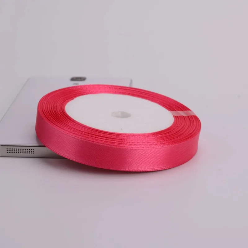6mm 10mm 15mm 20mm 25mm 40mm 로즈 레드 실크 리본 크리스마스 웨딩 파티 장식 선물 포장 DIY 의류 액세서리