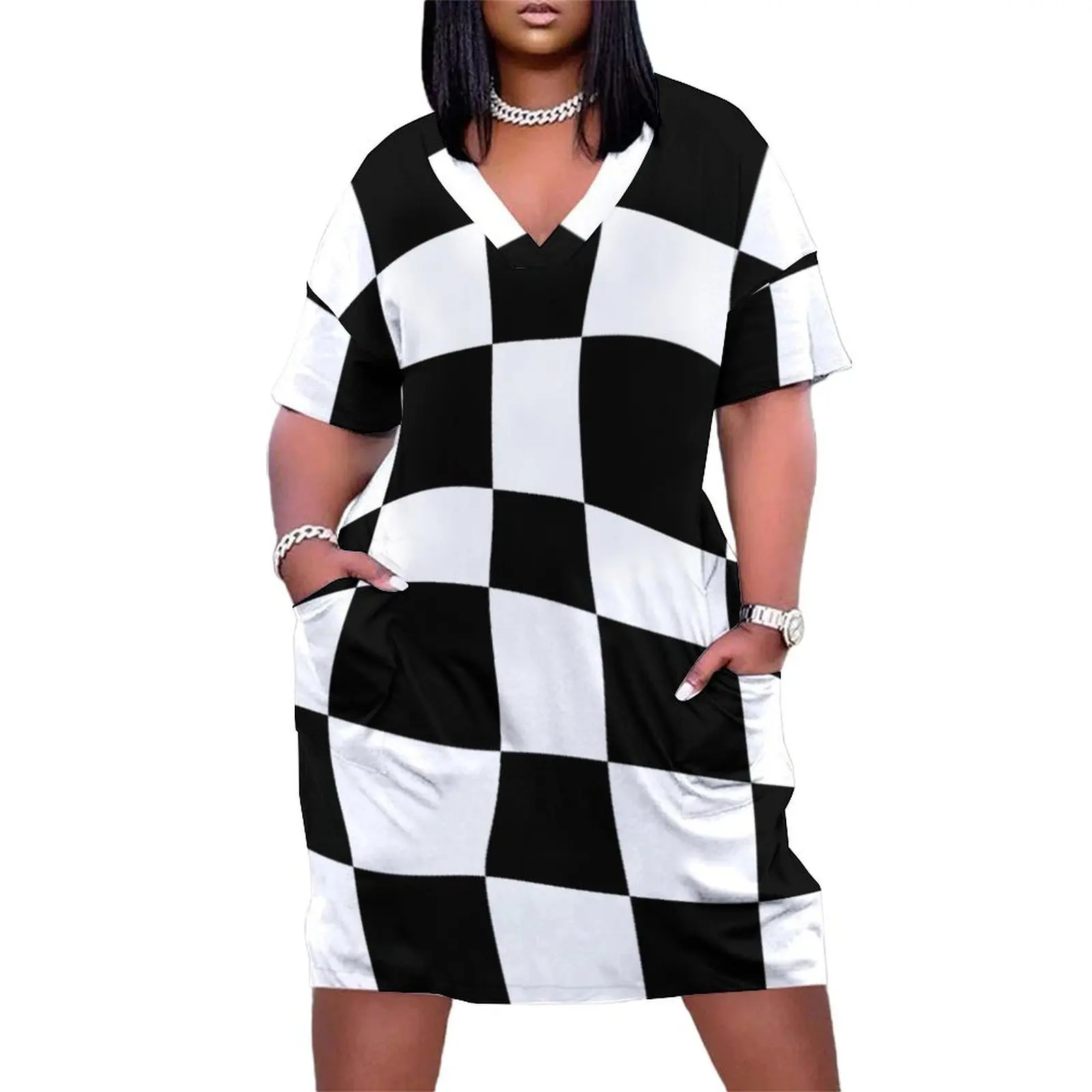 

Fashion Art - 1106 - Extra Large (Unlimited Chex - 3D Fashion) Loose Pocket Dress Summer skirt Female clothing