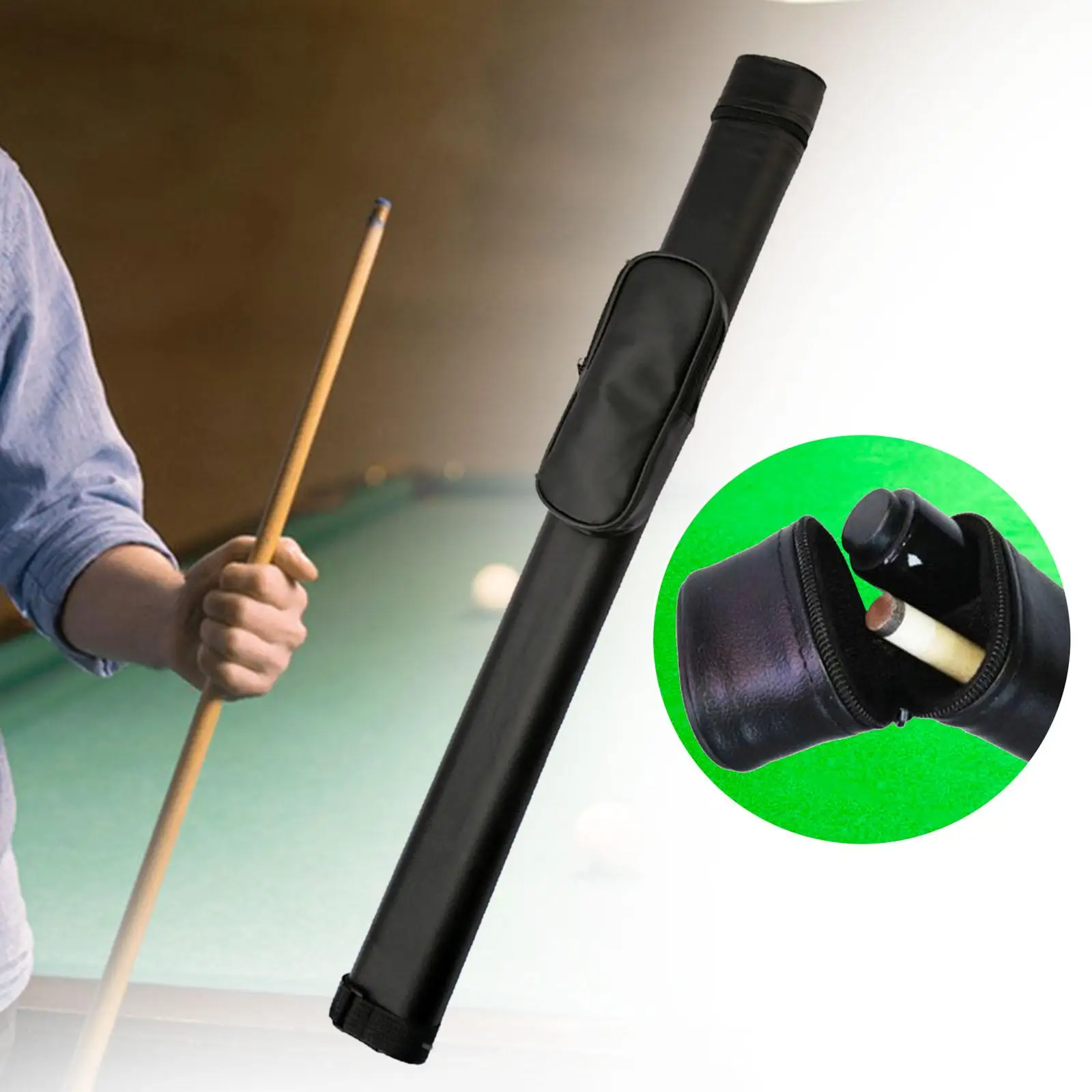 

Hard Billiard Cue Case Waterproof PVC Pool Stick Bag Portable Snooker Cue Holder for Billiards Accessories Storage