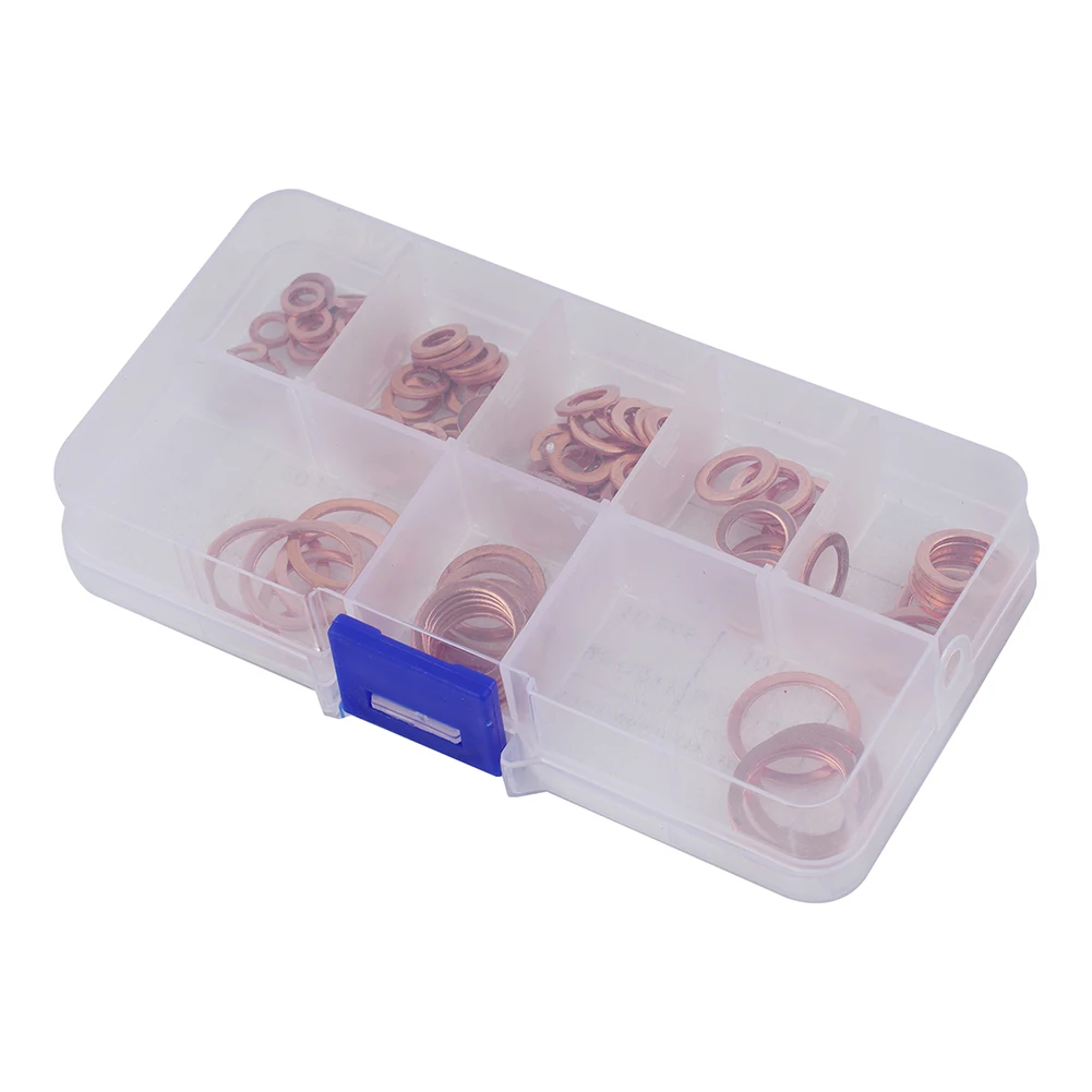 Seal Assortment Kit Copper Washers 130x68x22mm Copper M4/M5/M6/M8/M10/M12/M14 Solid For Machinery High Quality