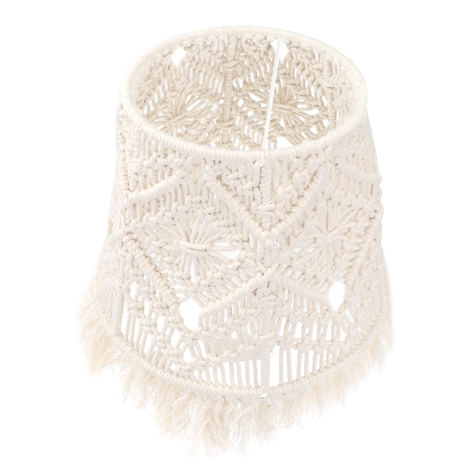 

Cotton Rope Lampshade Woven Macrame Light Cover Bohemian Style Bedroom Living Room Decor Durable Retro